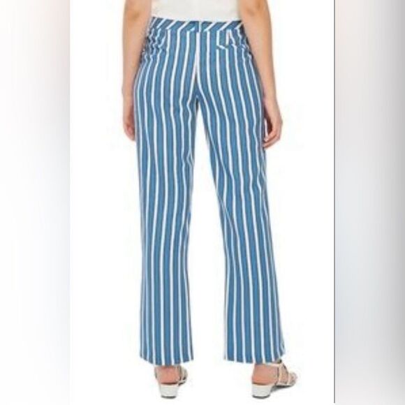 Topshop blue white striped pants new with tags Sz 4 - Picture 4 of 5